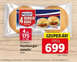 Lidl McEnnedy Hamburger-zsemle ajánlat