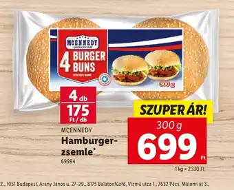 Lidl McEnnedy Hamburger-zsemle ajánlat