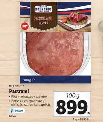 Lidl McEnnedy Pastrami ajánlat