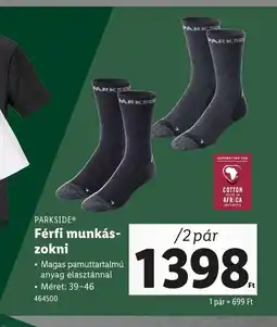 Lidl Parkside Férfi munkás- zokni ajánlat