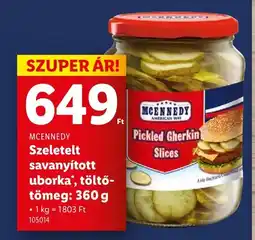 Lidl Mcennedy Szeletelt uborka töltő- tömeg ajánlat