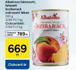 Tesco Albatross hámozott, felezett Őszibarack cukrozott lében ajánlat