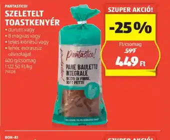 ALDI Fantastico Szeletelet Toasztkenyér ajánlat