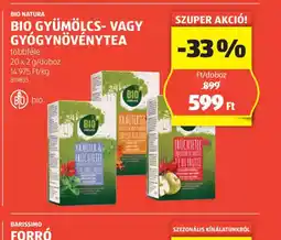 ALDI Bio Gyümölcs- vagy Gygynövénytea ajánlat