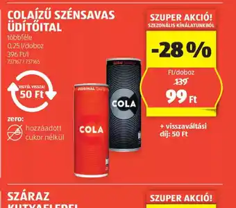 ALDI Cola ízű szénsavas üdítőital ajánlat