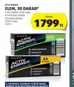 ALDI Activ Energy Elem, 30 darab ajánlat