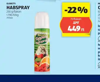 ALDI Globetti Habspray ajánlat