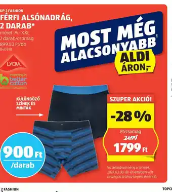 ALDI Férfi alsnadrág, 2 darab ajánlat