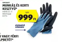 ALDI Topcraft Munkás és Kerti Kesztyű ajánlat