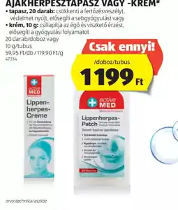 ALDI Active Med Ajakherpes Tapasz vagy -Krém ajánlat