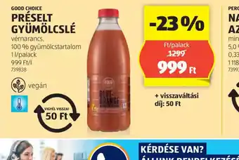 ALDI Good Choice Préselt Gyümölcslé ajánlat