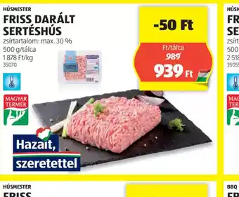 ALDI Húsmester Friss Darált Sertéshús ajánlat