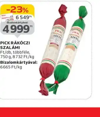 Auchan Pick Rákczi Szalámi ajánlat