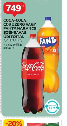 Auchan Coca-Cola, Coke Zero vagy Fanta Narancs Szénsavas Üdítőital ajánlat