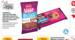 Auchan Többféle 100/130/150/160/180/350g-os Detki hozzáadott cukor nélküli keksz és kreker ajánlat