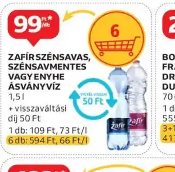 Auchan Zafir szénsavas, szénsavmentes vagy enyhe ásványvíz ajánlat