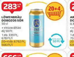 Auchan Löwenbr 755 Ft/Iu dobozos sör ajánlat