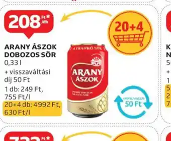 Auchan Arany Ászok dobozos sör ajánlat