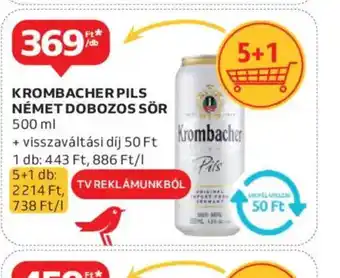 Auchan Krombacher Pils Német Dobozos Sör ajánlat