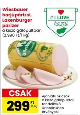 Spar Market Wiesbauer borjúpárizsi, Laxenburger parizer ajánlat