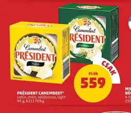 PENNY Président Camembert ajánlat