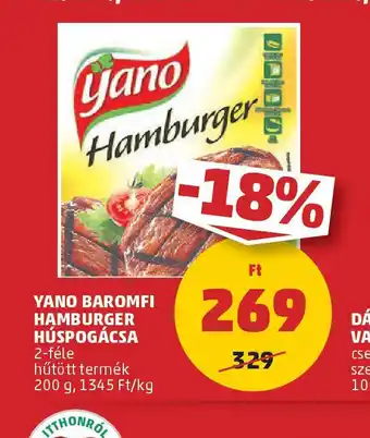 PENNY Yano Baronfi Hamburger Húspogácsa ajánlat