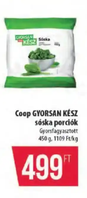 Coop Coop GYORSAN KÉSZ sóska porciók Gyorsfagyasztott ajánlat