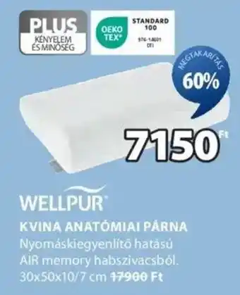 JYSK Wellpur kvina anatómiai párna ajánlat