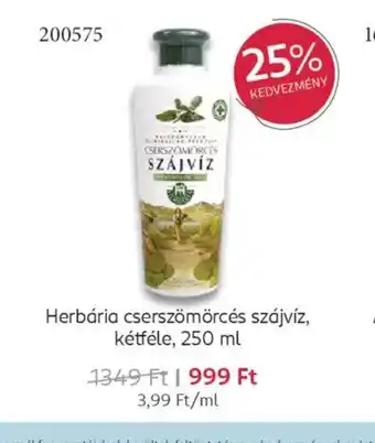 Rossmann Herbaria Cserszömörcés Szájvíz ajánlat