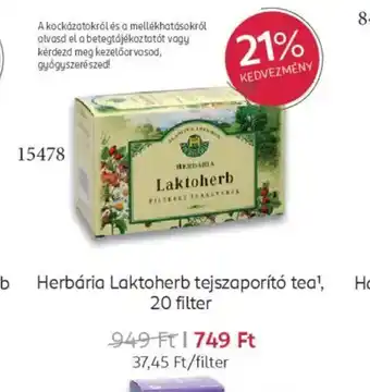 Rossmann Herbária Laktoherb tejszaporít tea ajánlat