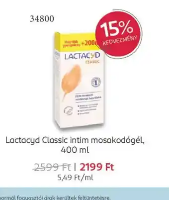 Rossmann Lactacyd Classic intim mosakodgél ajánlat