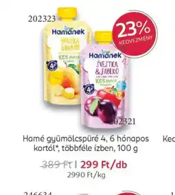 Rossmann Hamé gyümölcspüré ajánlat