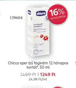 Rossmann Chicco eper ízű fogkrém ajánlat