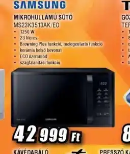 Expert Samsung Mikrohullámú Sütő MS23K3513AK/EO ajánlat