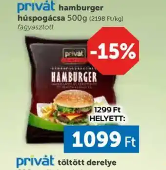 PRIVÁT Privat Hamburger Húspogácsa ajánlat