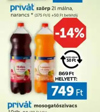 PRIVÁT Privat szörp ajánlat