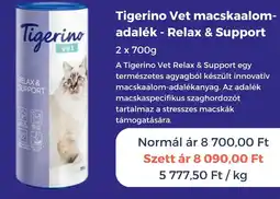 ZooPlus Tigerino Vet macskaalom-adalékRelax & Support ajánlat