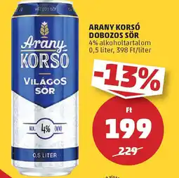 PENNY Arany Korsó dobozos sör ajánlat