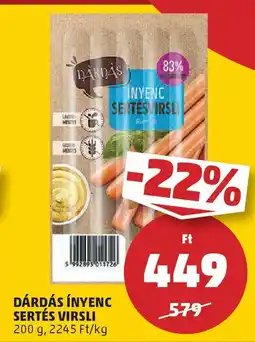 PENNY Dárdás Ínyenc sertés virsli ajánlat