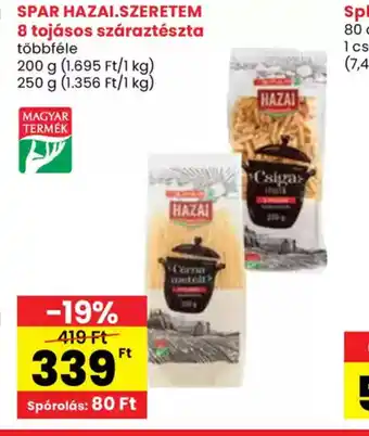 Spar SPAR Hazal.Szeretem 8 tojásos száraz tészta ajánlat