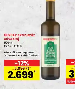 Spar Despar extra szűz olívaolaj ajánlat