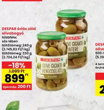 Spar Despar riás zöld olababogy ajánlat