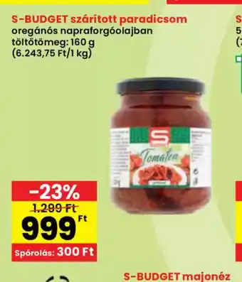 Spar S-Budget szárított paradicsom ajánlat