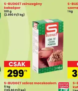 Spar S-Budget zsírszegény kakapor ajánlat