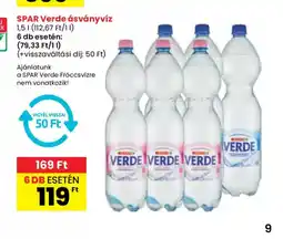 Spar SPAR Verde ásványvíz ajánlat