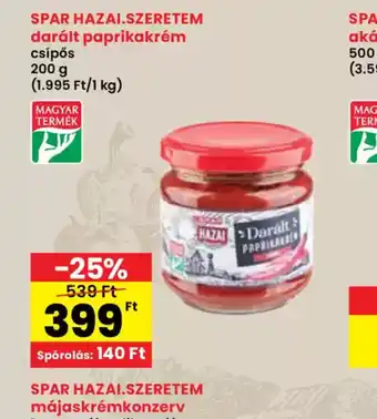 Spar Spar Hazai.Szeretem darált paprikakrém ajánlat