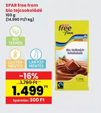 Spar SPAR free from bio tejcsokoládé ajánlat