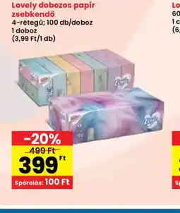 Spar Lovely dobozos papír zsebkendő ajánlat