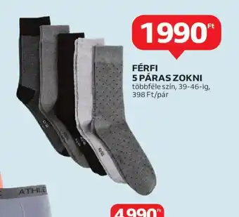 Auchan Férfi 5 pár zokni ajánlat