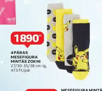 Auchan 4 pár mesefigura mintás zokni ajánlat